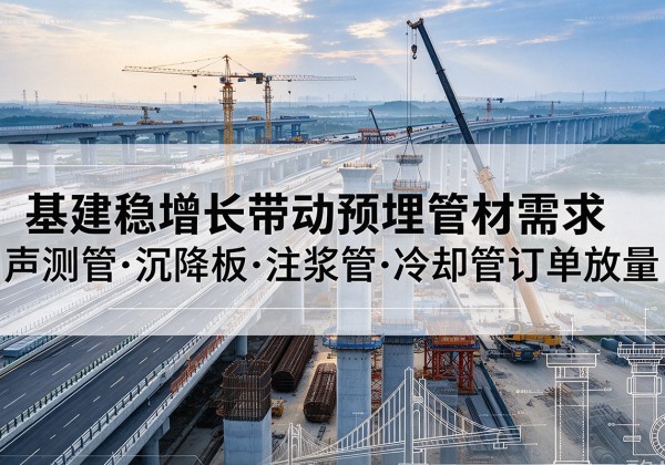 霍林郭勒基建稳增长带动预埋监测管材需求，声测管、沉降板、注浆管订单持续放量